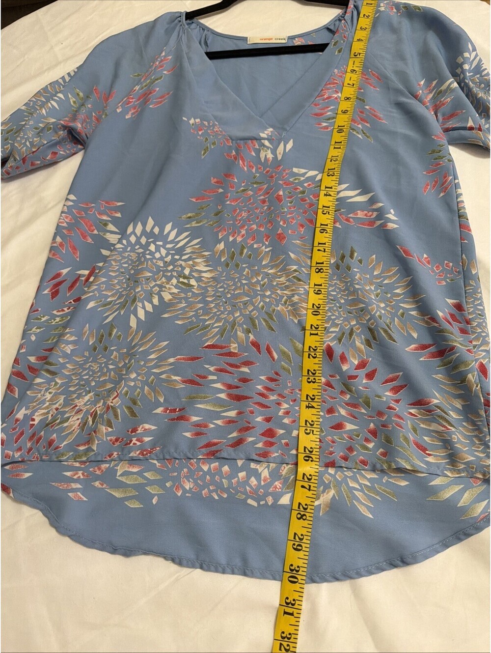 Orange Creek Top Floral Small 3/4 Sleeve Elastic On Arms - Picture 12 of 15